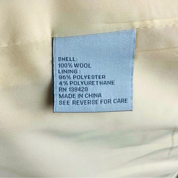 $365 Carlisle New York Creme Beige 100% Wool Luxury Dress Pants Women's Size 6 - Picture 12 of 13